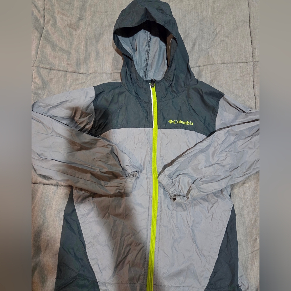 Columbia Glennaker Rain Jacket Boys Small (8) Gray Like New
